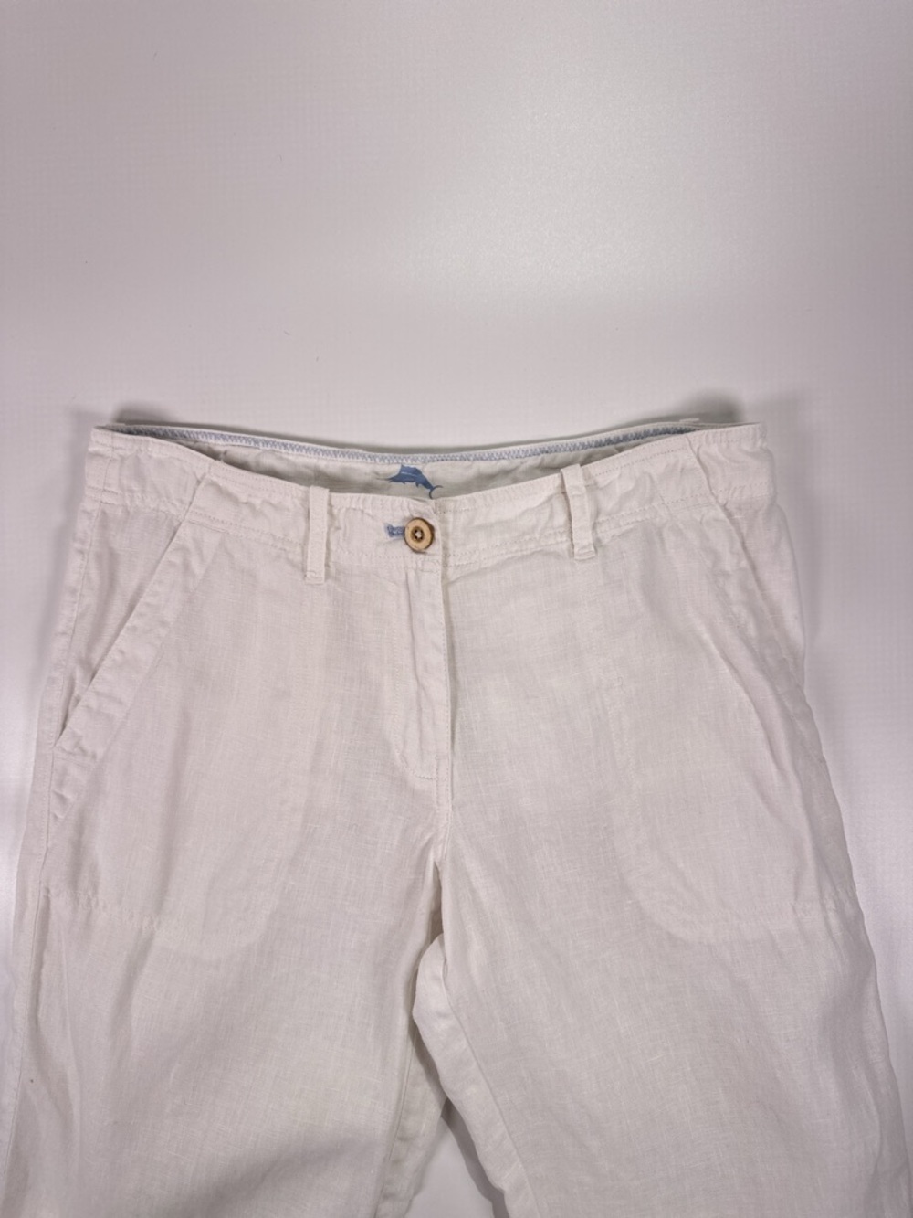 Tommy Bahama White 100% Linen Cropped Capri Pants Size 6 - Picture 4 of 15